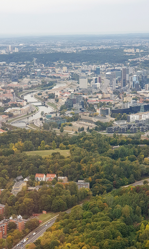 Sicht auf Vlinius vom Flugzeug