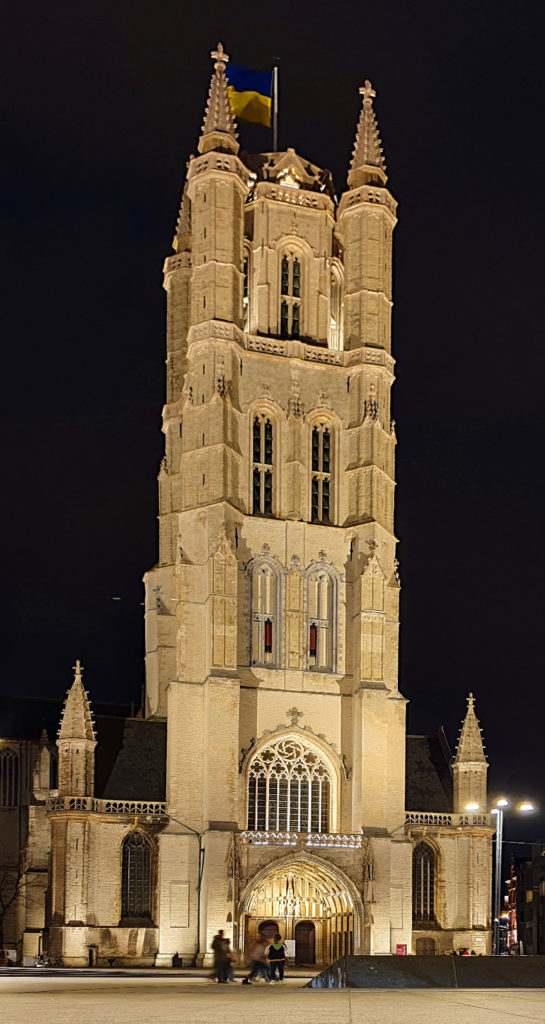 Belgien Gent St.-Bavo Kathedrale bei Nacht