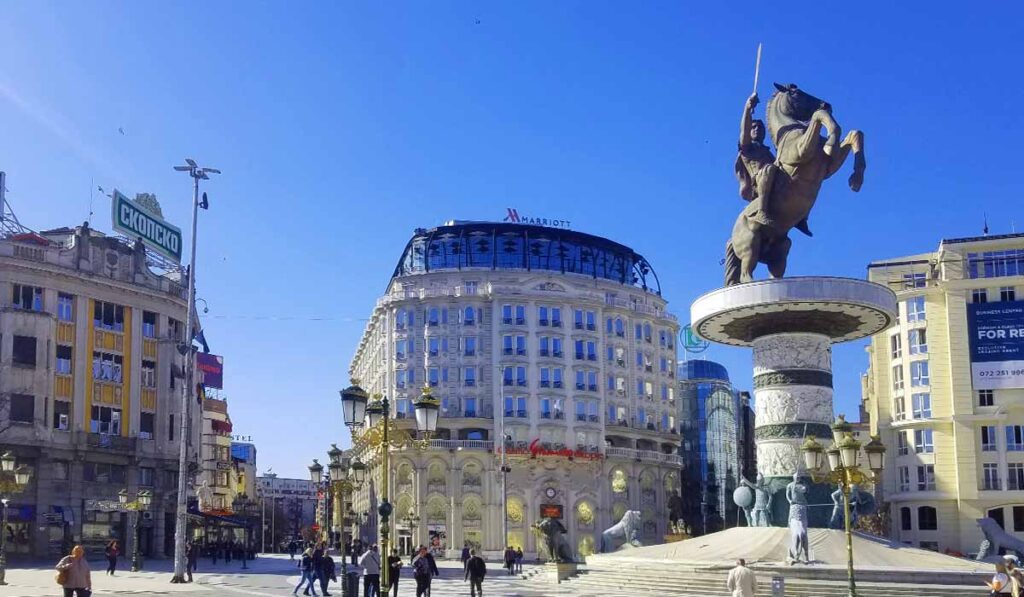 Makedonija Square in Skopje