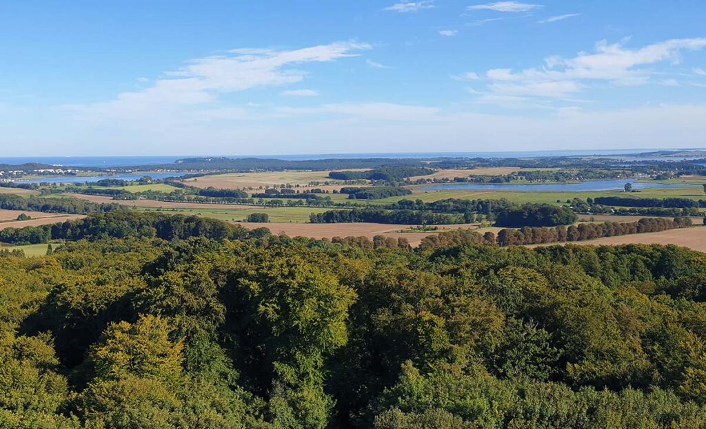 Aussicht vom Turm des Jagdschlosses Granitz auf Rügen