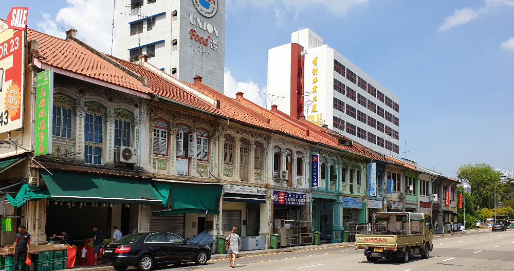 Typische Architektur in Singapur - Shophouses